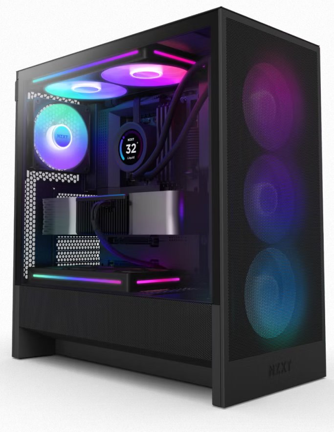 NZXT case H5 Flow RGB / 360 mm RGB core fan / mesh / Black CC-H52FB-R1