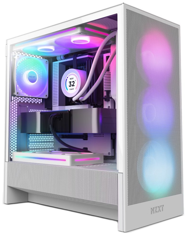 NZXT case H5 Flow RGB / 360 mm RGB core fan / mesh / White CC-H52FW-R1