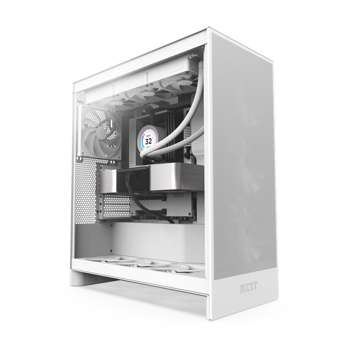 NZXT case H7 Flow / 2x 120 mm fan / tempered glass / mesh panel / white CM-H72FW-01#obal