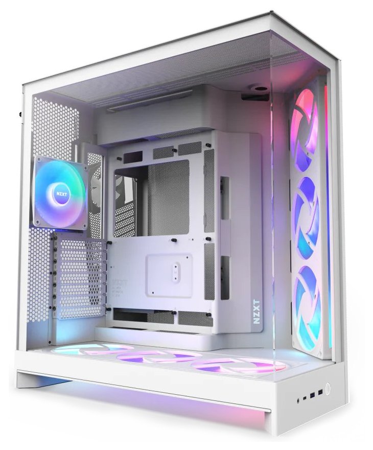 NZXT case H9 Flow RGB+, ATX, Large Dual Chamber Mid Tower, white CM-H92FW-P1