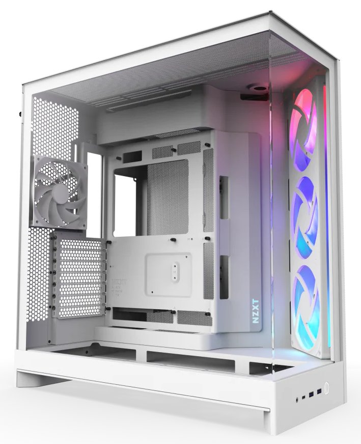 NZXT case H9 Flow RGB, ATX, Large Dual Chamber Mid Tower, white CM-H92FW-R1