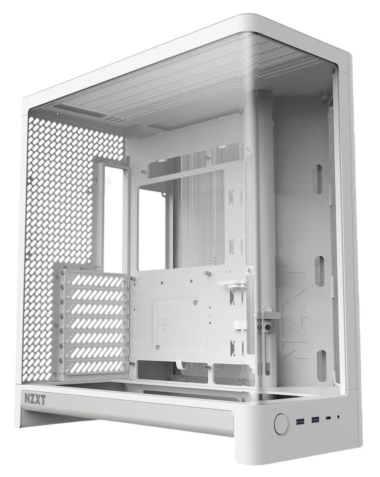 NZXT skříň H6 dvoukomorová / MidT / až 10x120mm fan / 2xUSB 3.2 / USB-C / zaoblená prosklená bočnice i čelo CC-H62FW-01