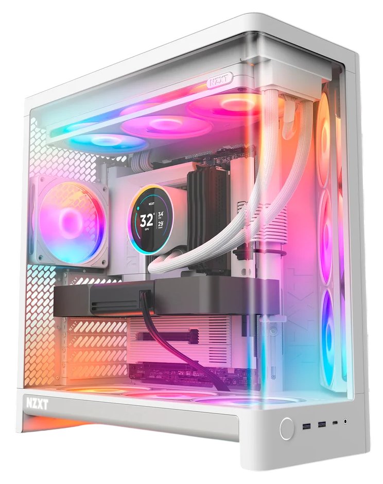 NZXT skříň H6 RGB dvoukomorová / MidT / 3x120mm RGB fan + controller / 2xUSB 3.2 / USB-C / zaoblená prosklen CC-H62FW-P1