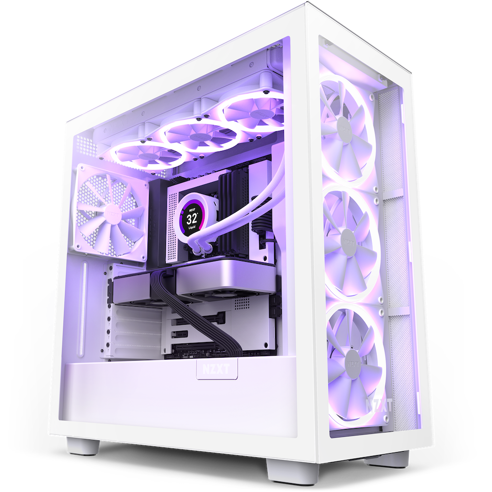 NZXT skříň H7 Elite Edition / ATX / 4x 140mm (3x RGB) fan / USB-C / 2x USB/ proskl. bočnice / proskl. panel CM-H71EW-01