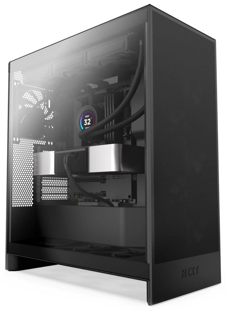 NZXT skříň H7 Flow edition / ATX / 2x 120 mm fan / USB-C / 2x USB / prosklená bočnice / mesh panel / černá CM-H72FB-01