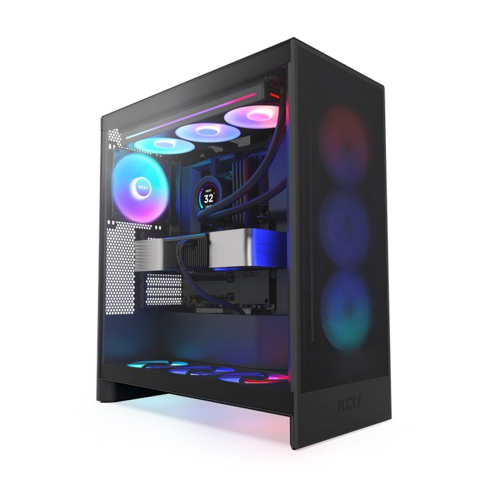 NZXT skříň H7 Flow RGB edition / ATX / 3x 140 mm fan / USB-C / 2x USB / prosklená bočnice / mesh panel / RGB CM-H72FB-R1