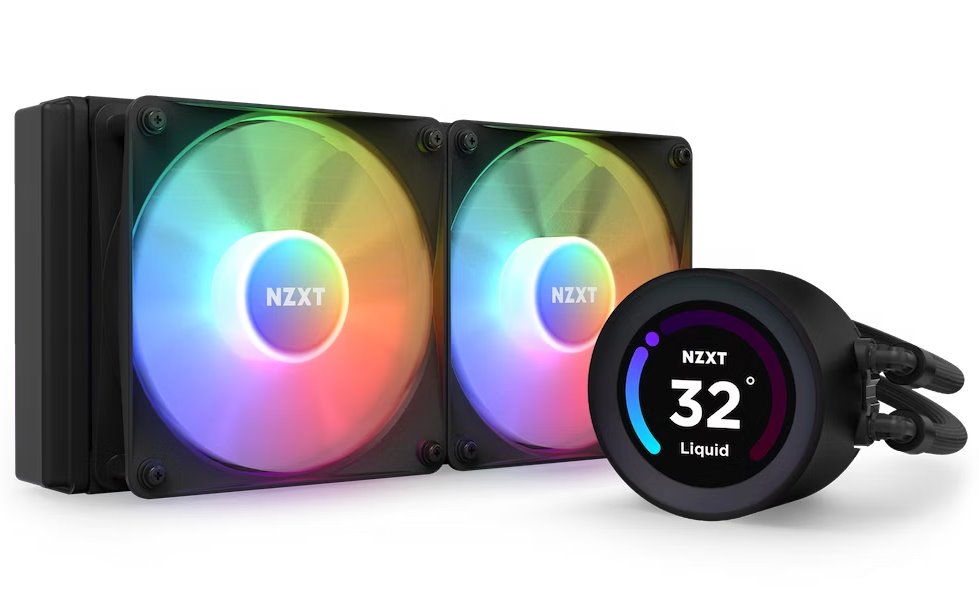 NZXT vodní chladič Kraken 240 ELITE RGB / 2x120mm RGB fan / 4-pin PWM / LCD disp. / 6 let RL-KR24E-B1
