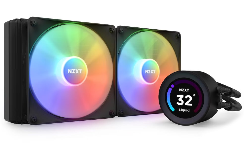 NZXT vodní chladič Kraken 280 ELITE RGB / 2x140mm RGB fan / 4-pin PWM / LCD disp. / 6 let RK-KR28E-B1