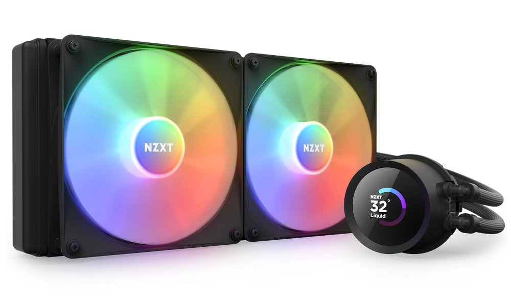NZXT vodní chladič Kraken 280 RGB / 2x140mm fan / 4-pin PWM / LCD disp. / 6 let RL-KR280-B1