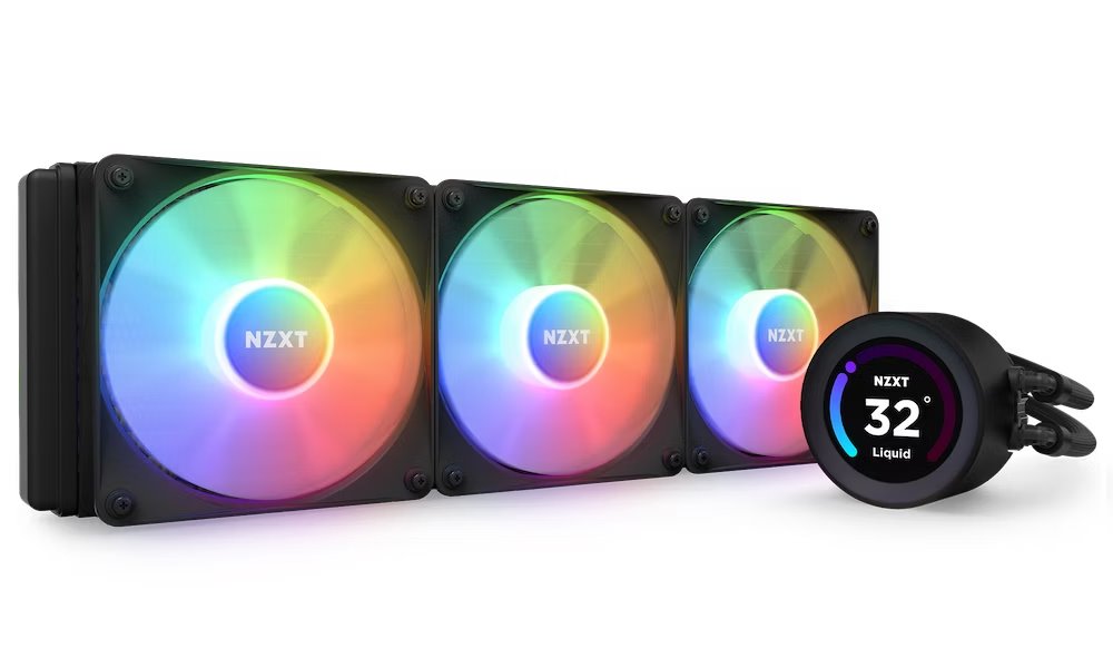 NZXT vodní chladič Kraken 360 ELITE RGB / 3x120mm RGB fan / 4-pin PWM / LCD disp. / 6 let RL-KR36E-B1