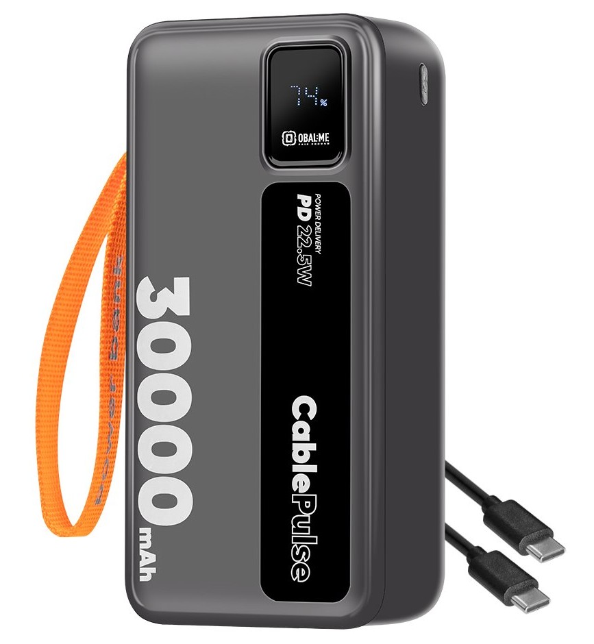 OBAL:ME CablePulse Powerbanka 30000mAh 22,5W Black 8596311292491
