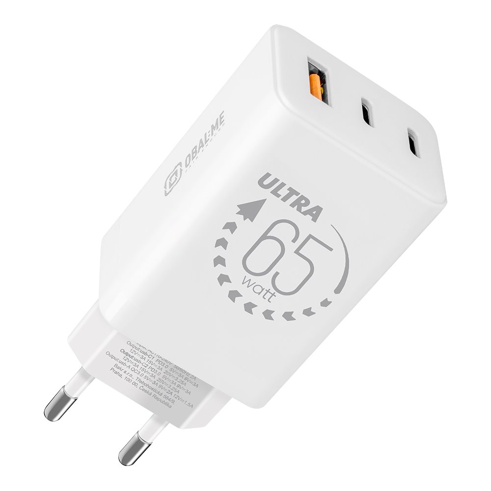 OBAL:ME GaN Cestovní Nabíječka USB-A + USB-C 36W White 8596311273483