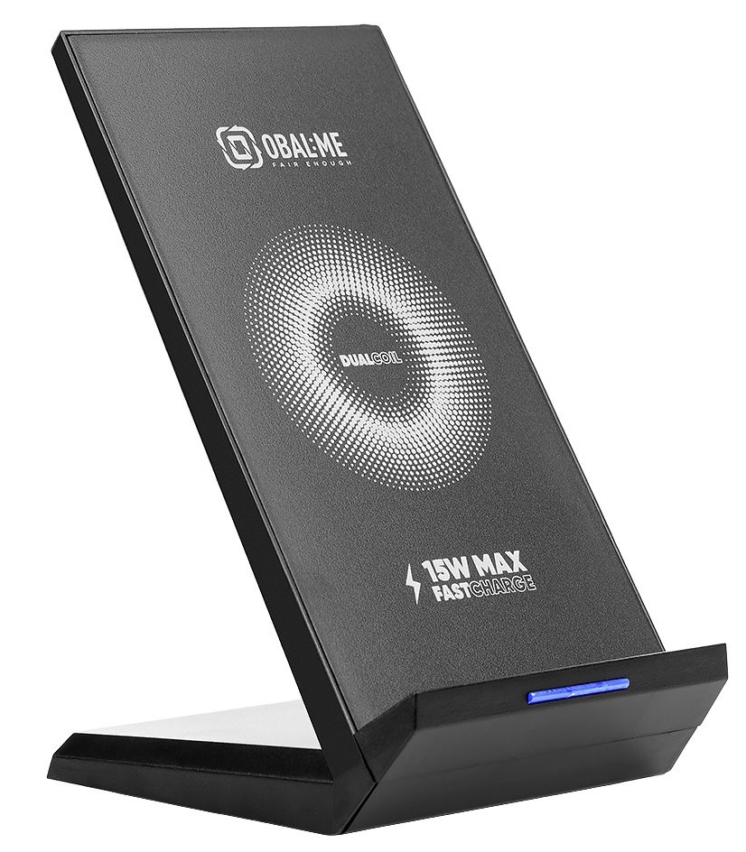 OBAL:ME StandCharger Bezdrátový Nabíjecí Stojánek na Stůl 15W Black 8596311256035