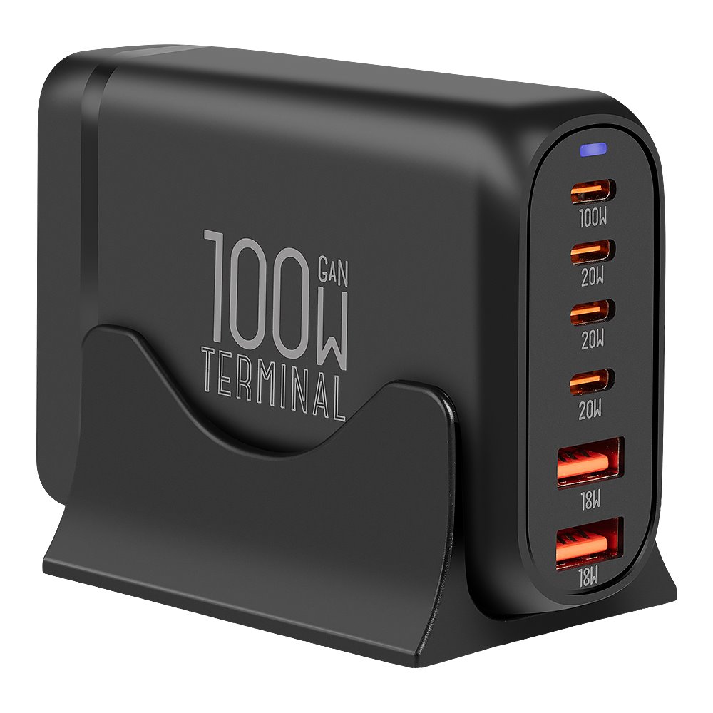 OBAL:ME Terminal GaN Stolní nabíječka 4C2A 100W Black 8596311286827
