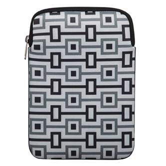 Obal na tablet 10.1", Geometric, biely z neoprénu OMO101THT0NN