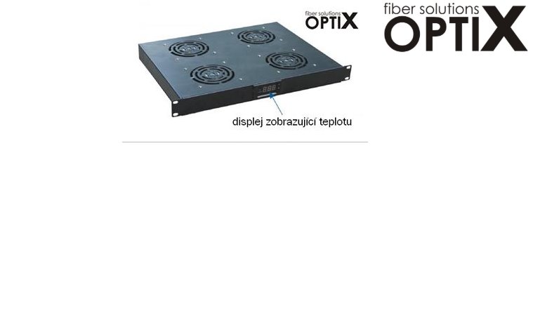OCRACK 19"ventilační jednotka- 4 ventilátory + Termostat + Display 9623