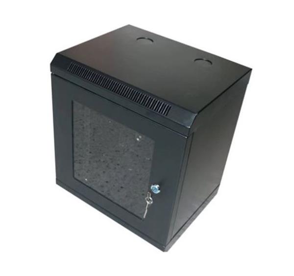 OCRACK OCC-10-9U-SBK, Rozvádzač 9U, 280mm, 10" prevedenie, čierny, sklenené dvere
