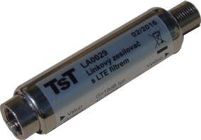 OEM linkový zesilovač UHF 18 dB/5 V s LTE filtrem na F konektory AIPOE11065