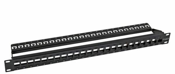 OEM patch panel 24port Cat5E, UTP, blok 110, 1U, čierny 19255