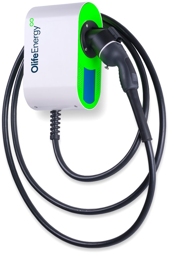 OlifeEnergy EV nabíječ elektromobilů BASE AC 22kW, Wallbox, Type2, rovný kabel, RFID, automód WB22AC2RB