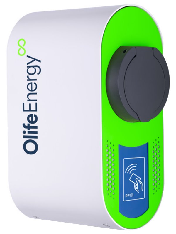 OlifeEnergy EV nabíječ elektromobilů PLUS AC 22kW, Wallbox, Type2, zásuvka, pro DEYE/Solarmi, RFID, automód WB22AC2ZP