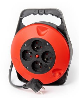 OMEGA 4-ZÁSUVKOVÝ PRODLUŽOVACÍ KABEL ZATAHOVACÍ BUBEN 8M 16A FRANCOUZSKÁ ZÁSTRČKA OL4F8DRUM