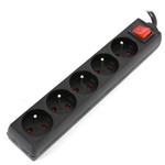 OMEGA Prodlužovací zásuvková lišta s 5 zásuvkami WITH BASIC SURGE PROTECTION 1.5M 16A 5 SOCKET TYPE E FRENCH BLAC OL5F15