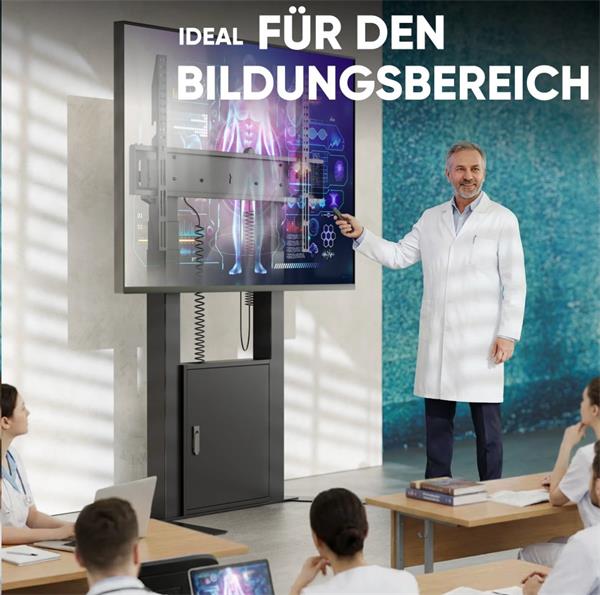 ONKRON Motorizovaný TV stojan pre televízory s uhlopriečkou 55"-100", FPRO2L-40 FPRO2L-40-B