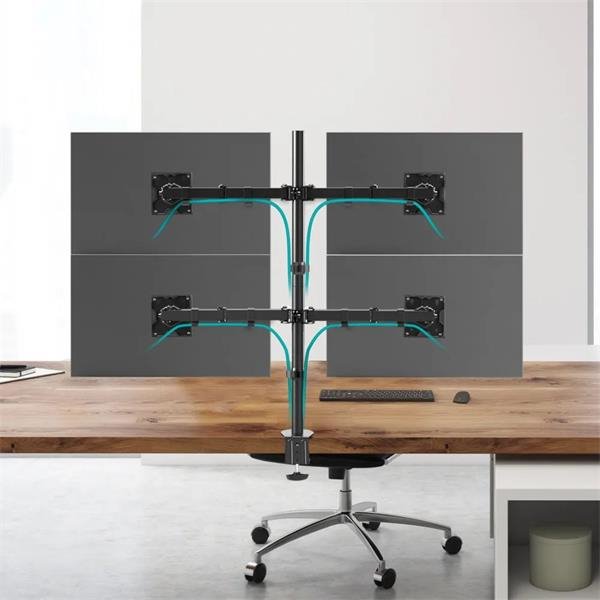 ONKRON stojan pre štvoricu monitorov pre 13 až 34-palcové LCD LED OLED obrazovky do 8 kg, čierny D421E-B