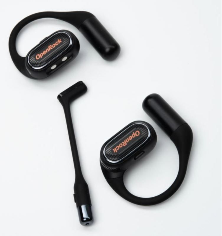 OpenRock Link 20 – Sportovní otevřená bezdrátová sluchátka, odpojitelný mikrofon, Bluetooth, černá OpenRockLink20