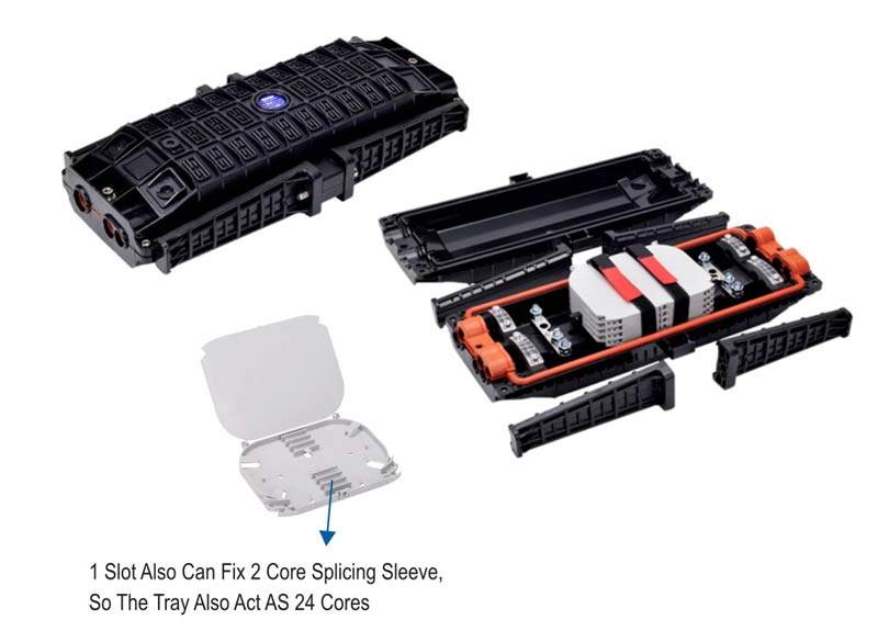 Optická spojka vodotěsná, pro 48 svárů, kompletní OPZS-24V