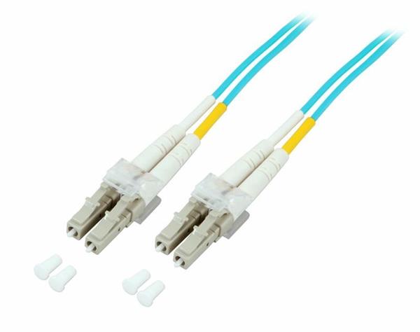 Optický duplex kabel MM 50/125, LC/LC, LSOH, (OM3), 30m, tyrkysový O0312.30
