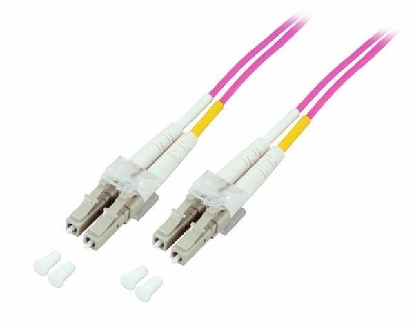 Optický Duplex kábel MM 50/125 OM4, LSOH, LC-LC, 2,5m fialový O0319.2,5