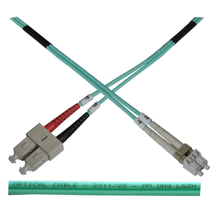 Optický duplex patch kábel 50/125, OM2, LC/SC, 3m 8595589813520