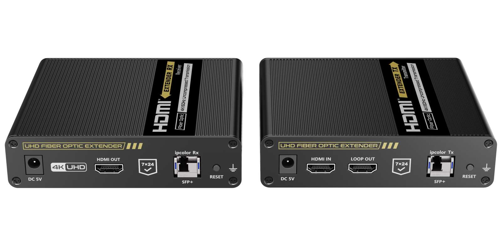 Optický HDMI extender 4K@60Hz 4:4:4 HDR, až 40km khext400-2