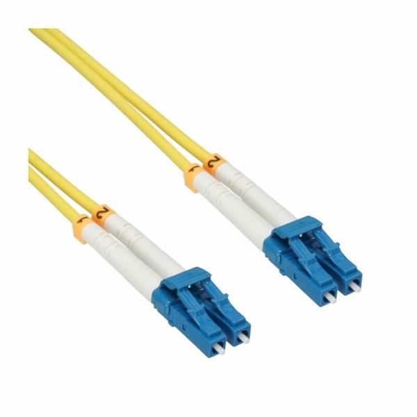 Optický kábel LC-LC, 1m Duplex OS2(9/125µm), LSOH, 2mm, žltý In88656P