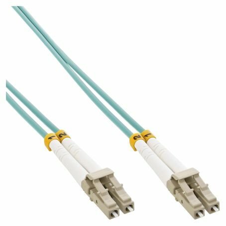 Optický kábel LC-LC, MM, 25m Duplex OM3(50/125µm), LSOH, 3mm, tyrkysový In88525O