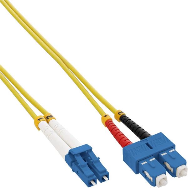 Optický kábel LC-SC, 2m Duplex OS2(9/125µm), LSOH, 2mm, žltý In88656D