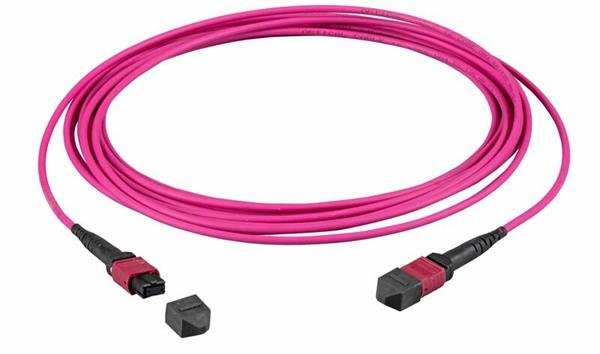 Optický kábel MTP-MTP, 10m Duplex OM4(50/125µm), LSOH, 3mm, Trunk Cable, fialový Typ-B MTPF12MTPFOM4-10