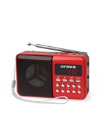 Orava RP-141 R přenosný rádiopřijímač, micro SD, USB vstup, výstup na sluchátka, displej, FM rádio, anténa, červená