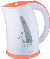 Orava VK-3417 P rychlovarná konvice, 2000 W, 1.7 l, automatické vypnutí, bílá / oranžová