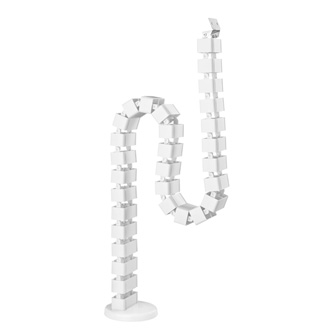 Organizér káblov, husí krk, biely, 1.3m, pre výškovo nastaviteľné stoly, Powerton WPECM1W