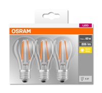 OSRAM LED BASE CL A Filament 7W 827 E27 806lm 2700K (CRI 80) 10000h A++ (Krabička 3ks) 4058075819290