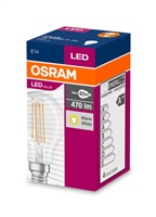 OSRAM LED Filament VALUE ClasP 230V 4W 827 E14 noDIM A++ Sklo čiré 470lm 2700K 10000h (krabička 1ks) 4058075288720