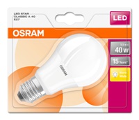 OSRAM LED STAR CL A Fros. 5,5W 827 E27 470lm 2700K (CRI 80) 15000h A+ (Blistr 1ks) 4052899388482