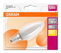 OSRAM LED STAR CL B GL Fros. 4W 827 E14 470lm 2700K (CRI 80) 15000h A++ (Blistr 1ks) 4052899959187