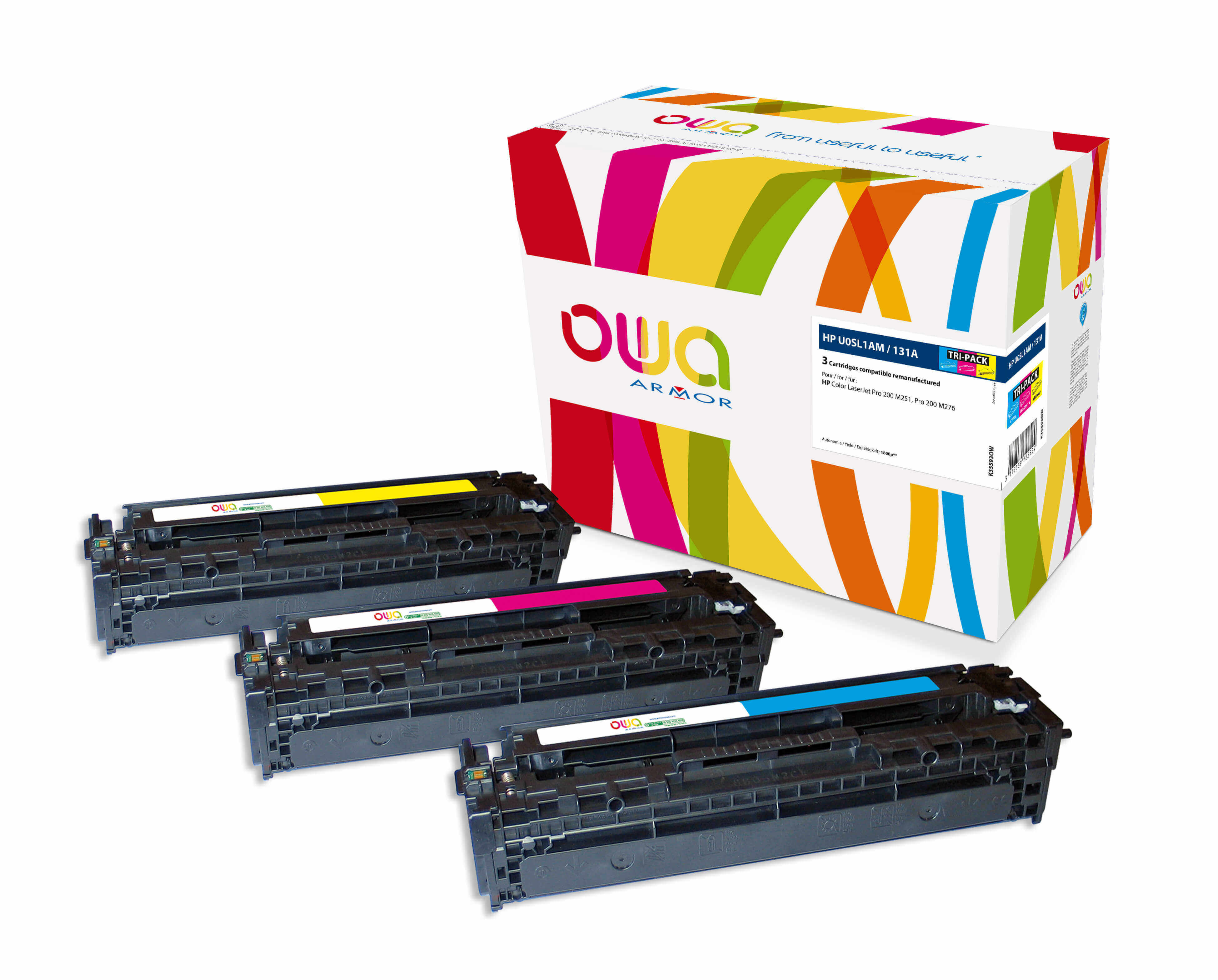 OWA Armor sada pro HP U0SL1AM,CMY,3x1800st. K35593OW