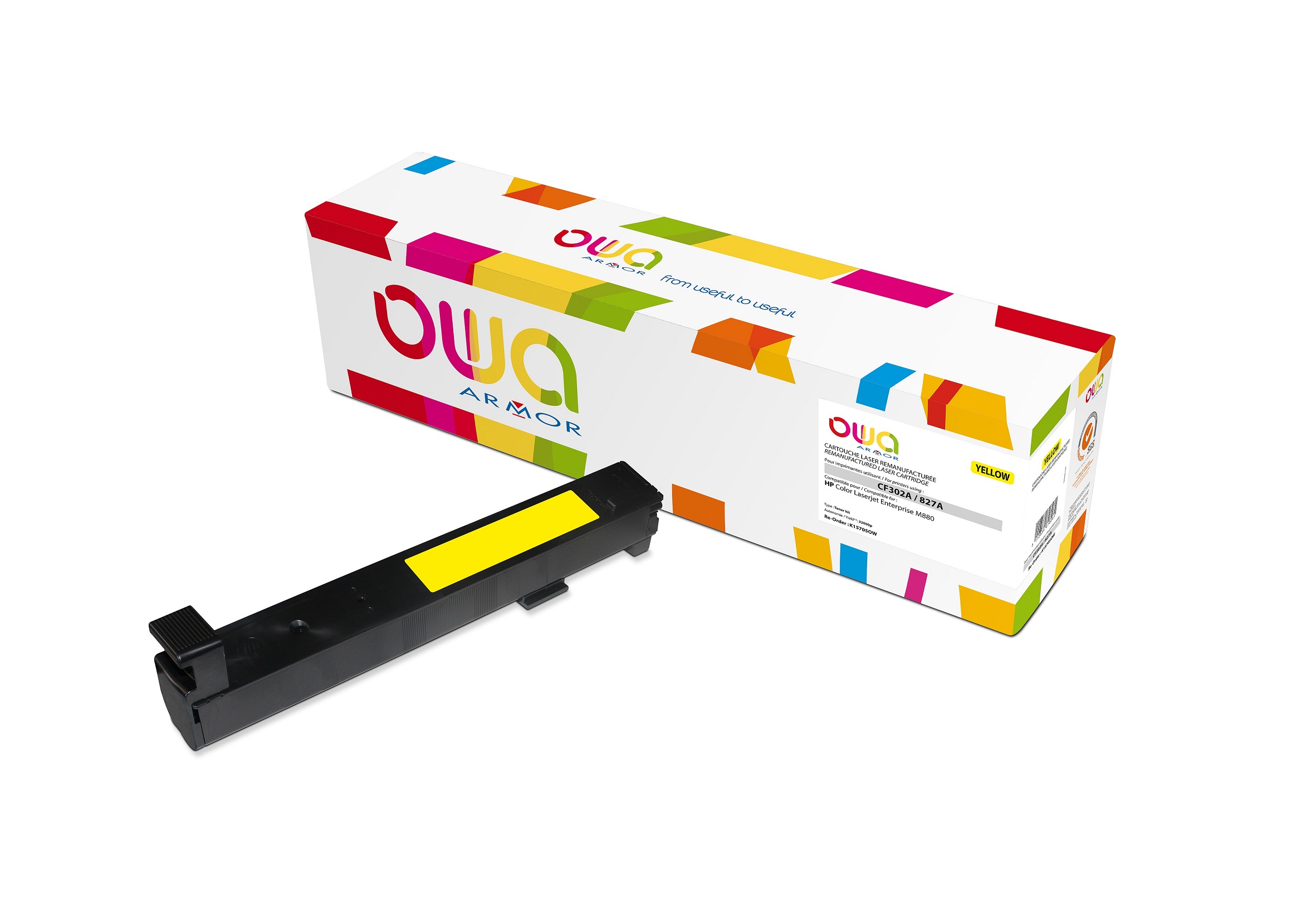 OWA Armor toner pre HP Color Laserjet Ese M880, 32000 strán, CF302A, žltá/yellow K15705OW