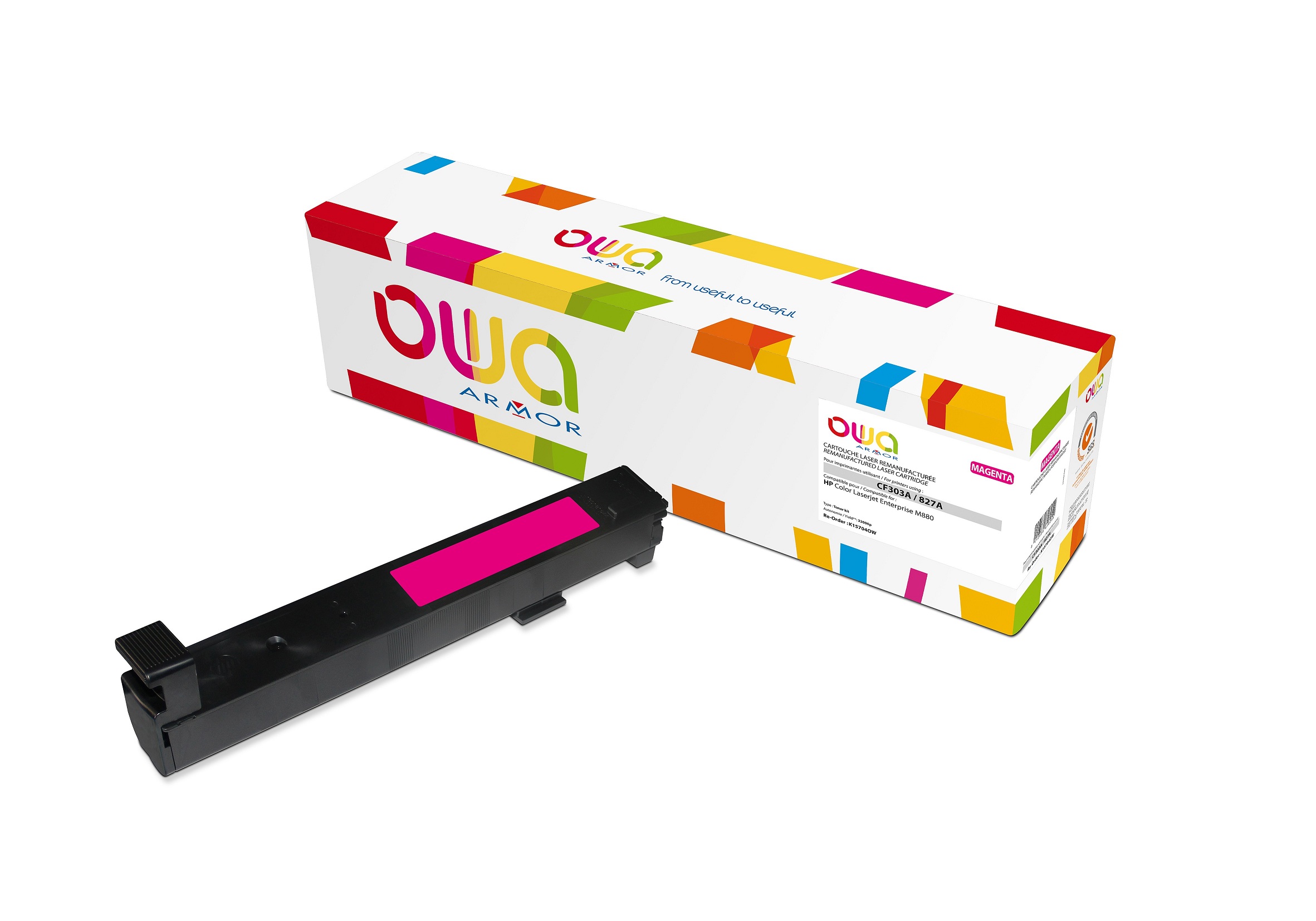 OWA Armor toner pre HP Color Laserjet Ese M880, 32000 strán, CF303A, červená/magenta K15704OW