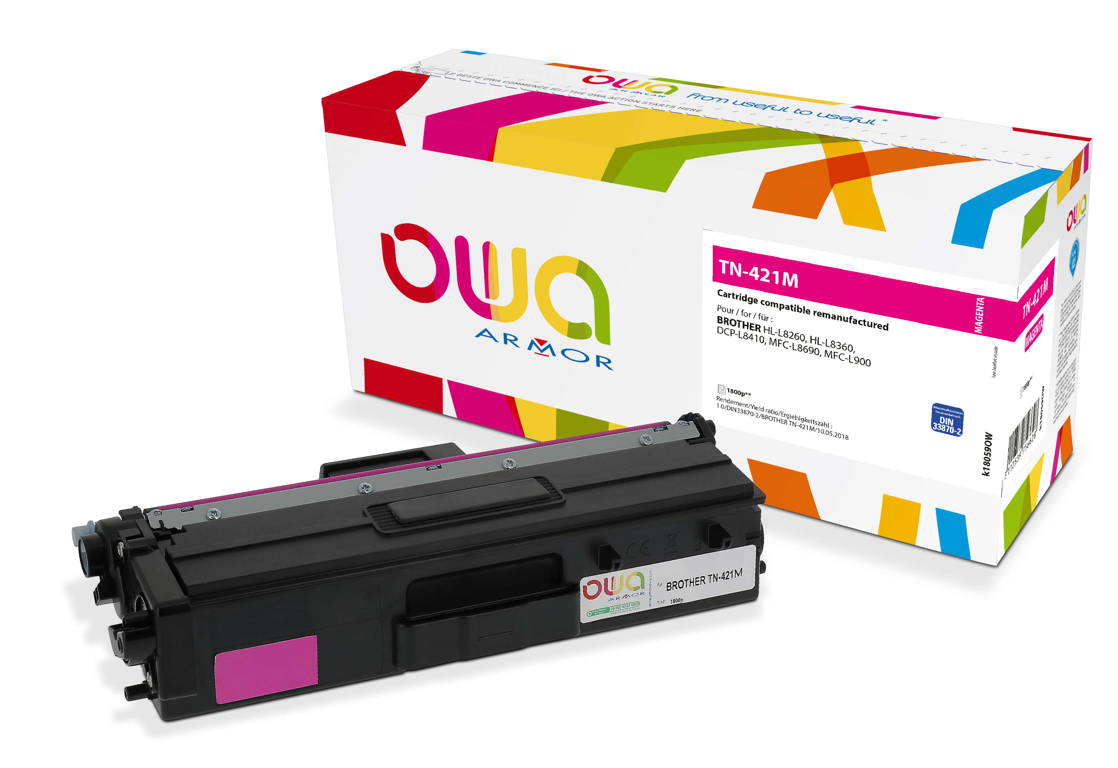 OWA Armor toner pro BROTHER TN-421M, červená/mag. K18059OW